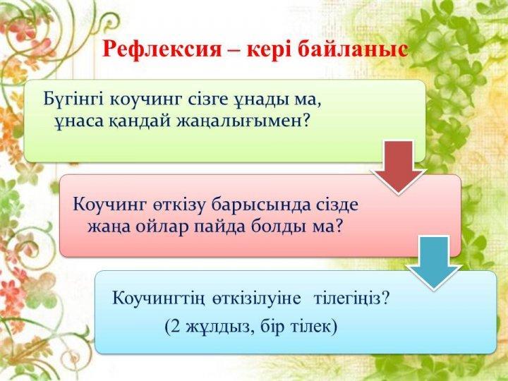 «Мұғалім мансабы: кәсібилік және көшбасшылық» коучинг