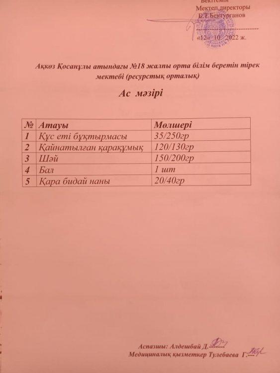 Ас мәзірі