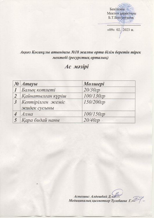 Ас мәзірі