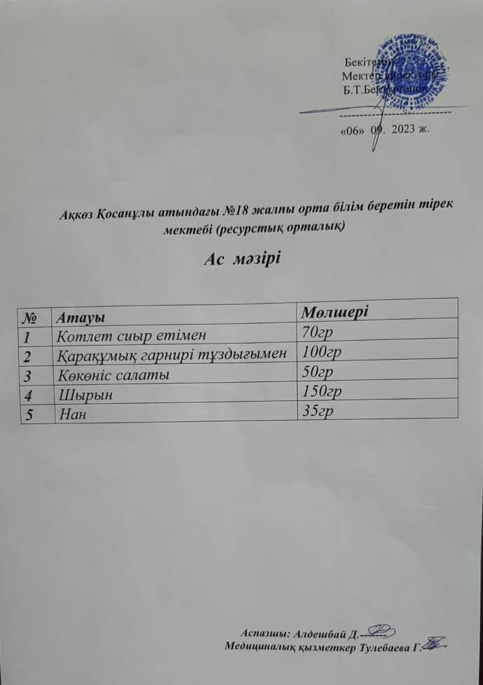Ас мәзірі